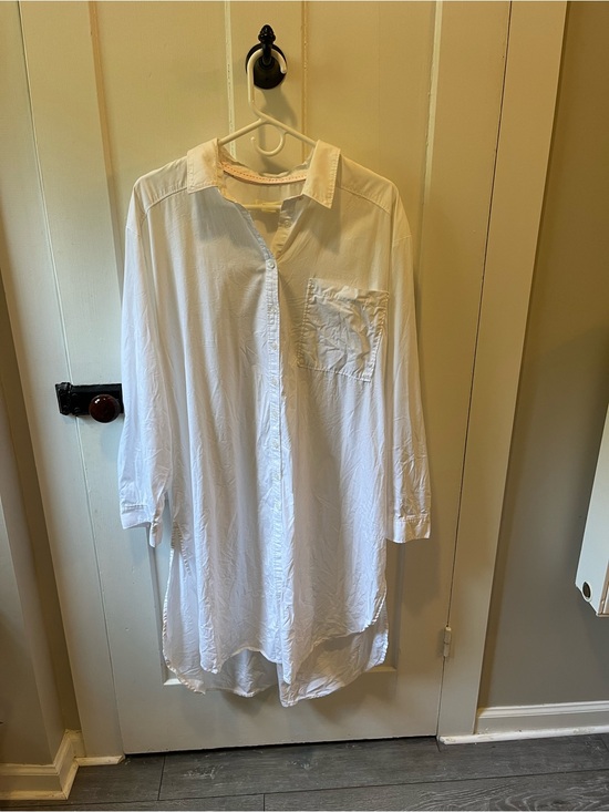 Maeve Dresses & Skirts - Maeve Anthropologie White 100% Cotton Shirt Dress Size XL